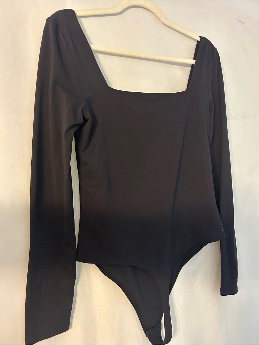 Aritzia Babaton Black Square Neck Long Sleeve Bodysuit – Minimalist Stretch Top